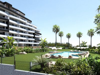New-build apartment block in San Miguel de Salinas with communal pools and landscaped gardens