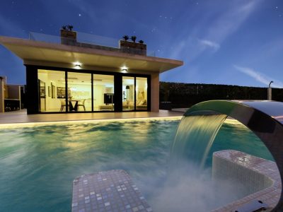 New build villa in Orihuela Costa with private pool and garden, 250 metres from the beach